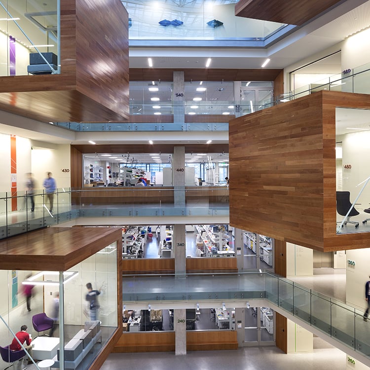 Interior atrium of the Allen Institute