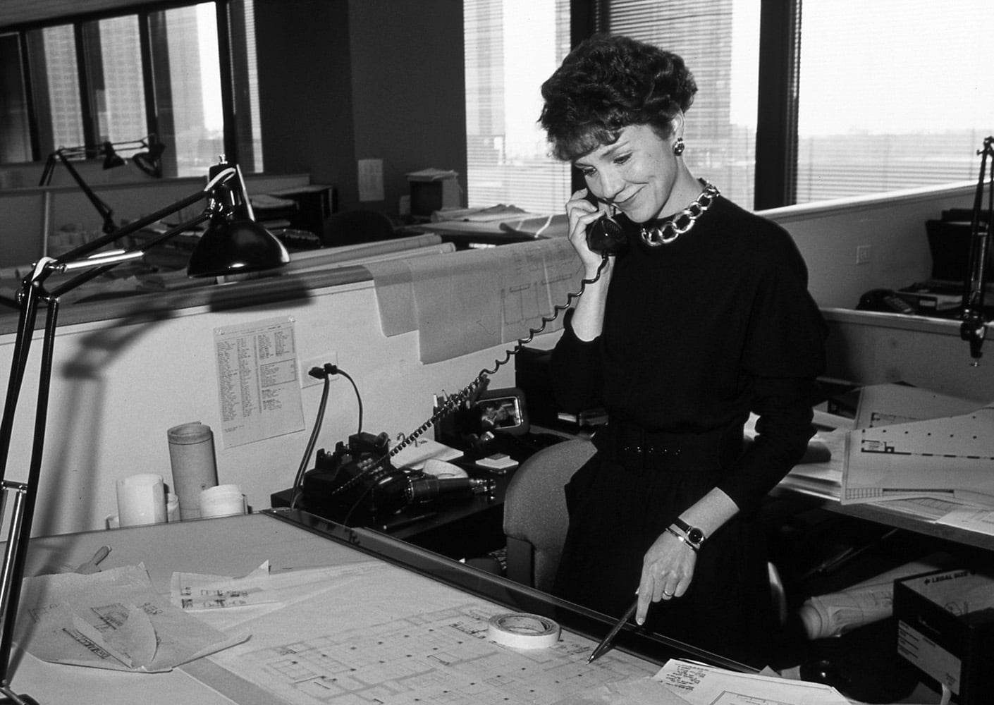 Gina at the drafting table circa 1990