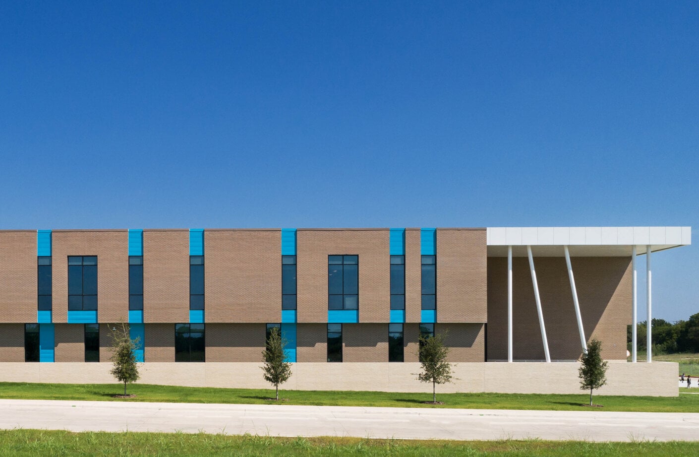 binary code pattern on exterior of building