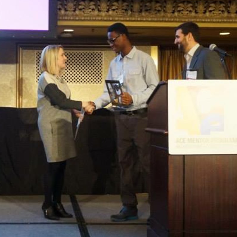 Accepting an ACE mentor award