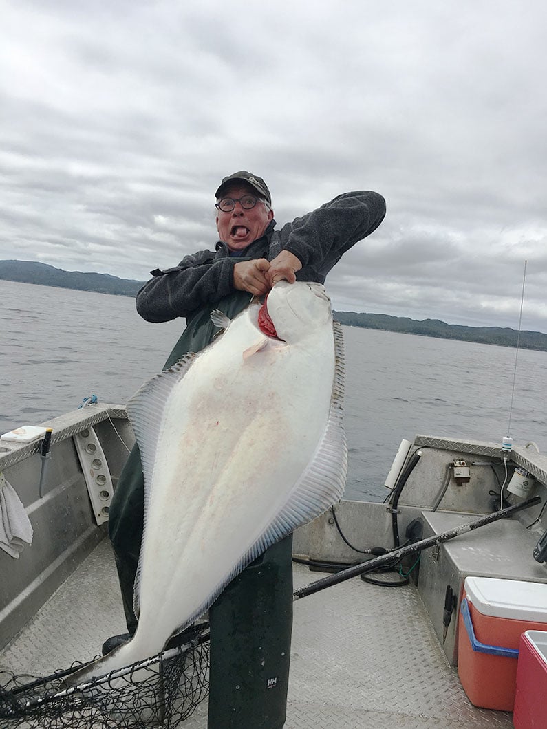 Peter with a big halibut.