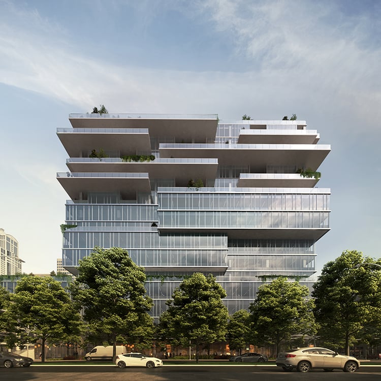 800 Western rendered view from the east.