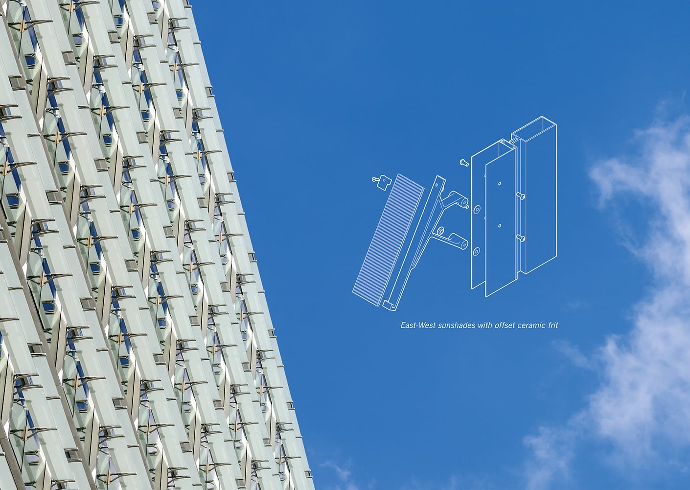 Sunshades at Marine Gateway with diagram