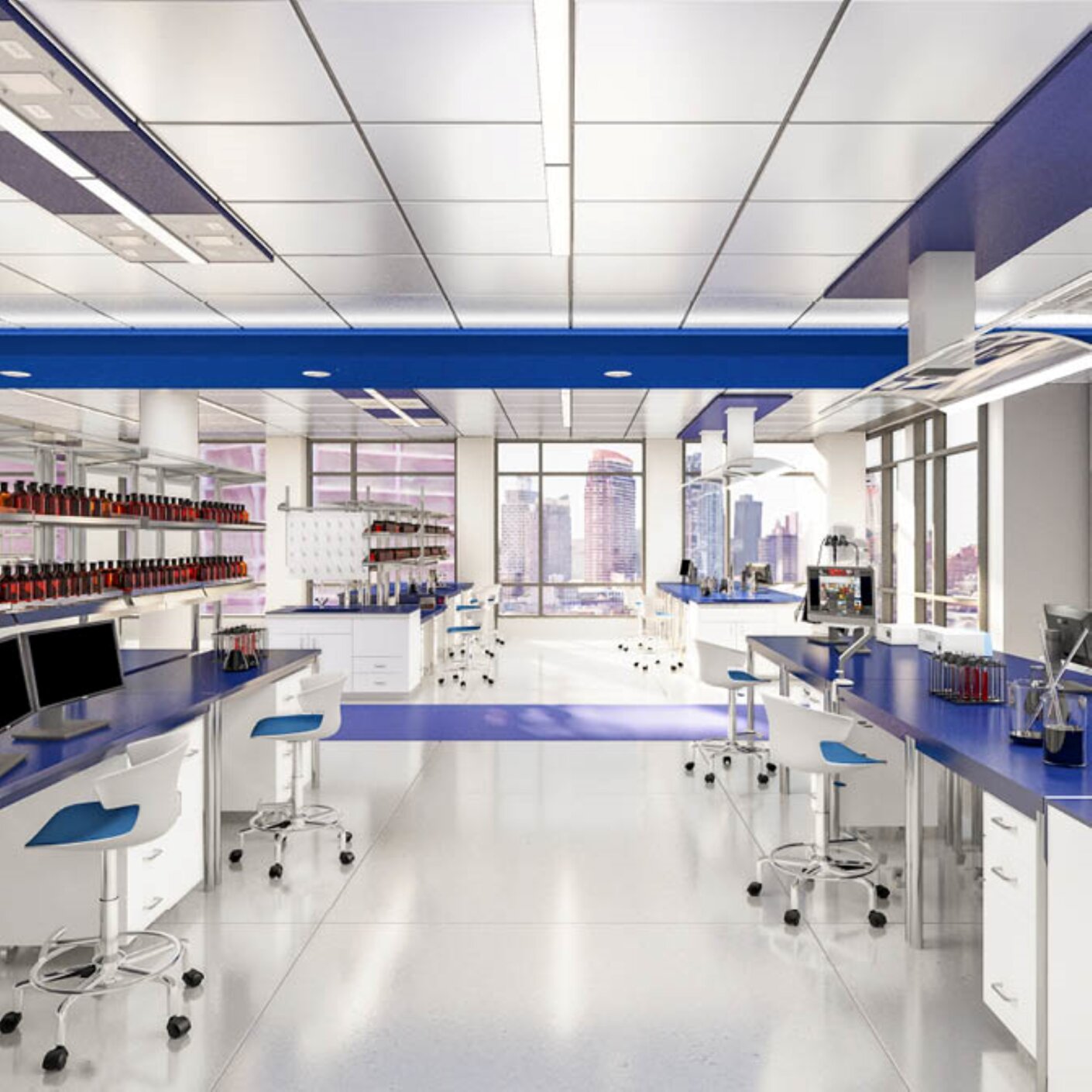 Modern office/lab space.