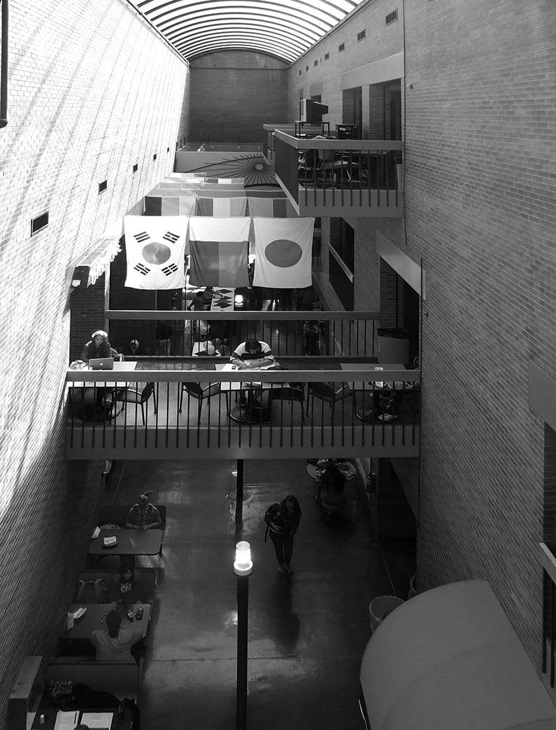 Interior atrium before renovation