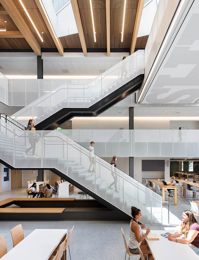 high school staircase in common area