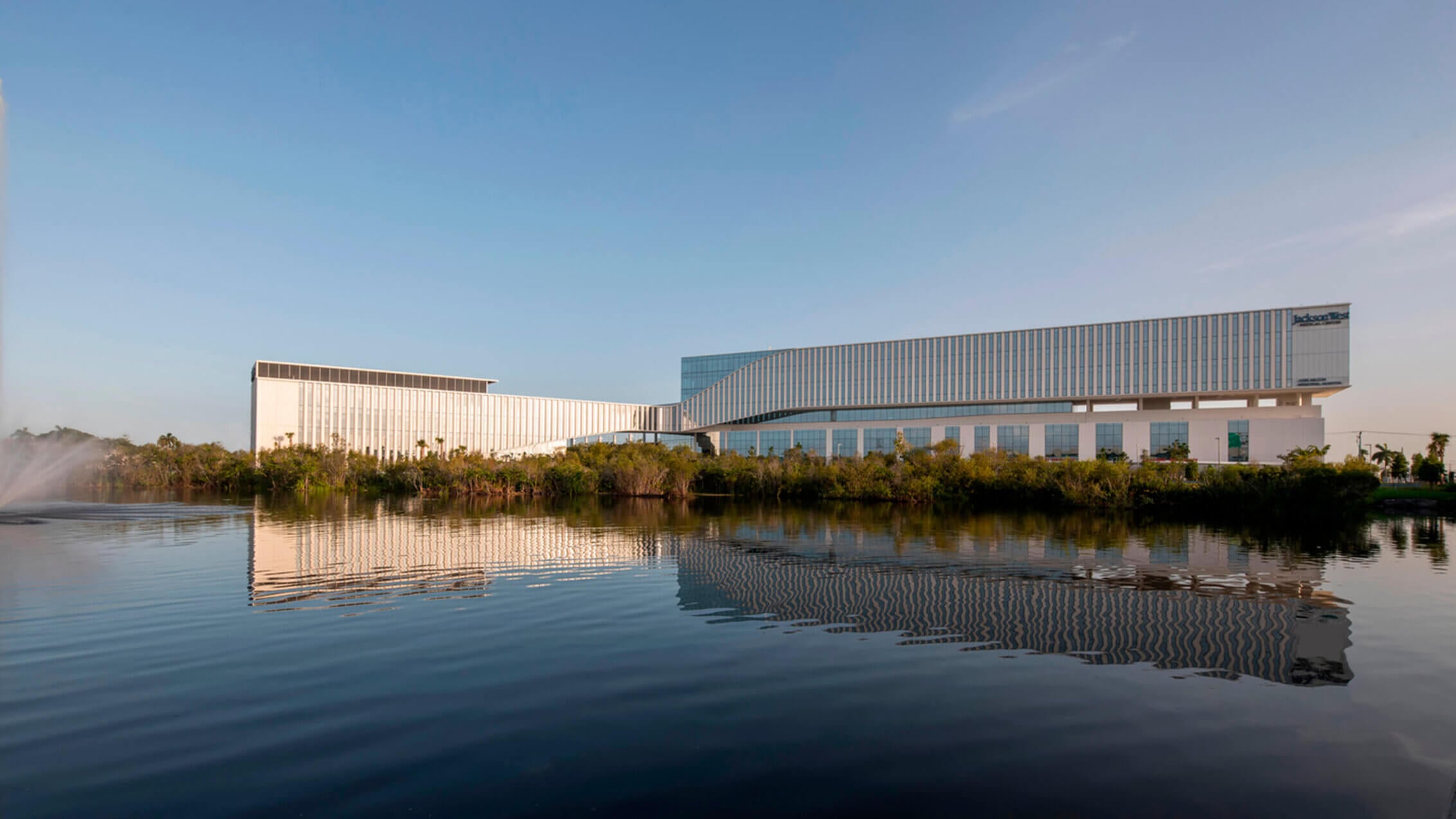 Hospital located adjacent to wetlands
