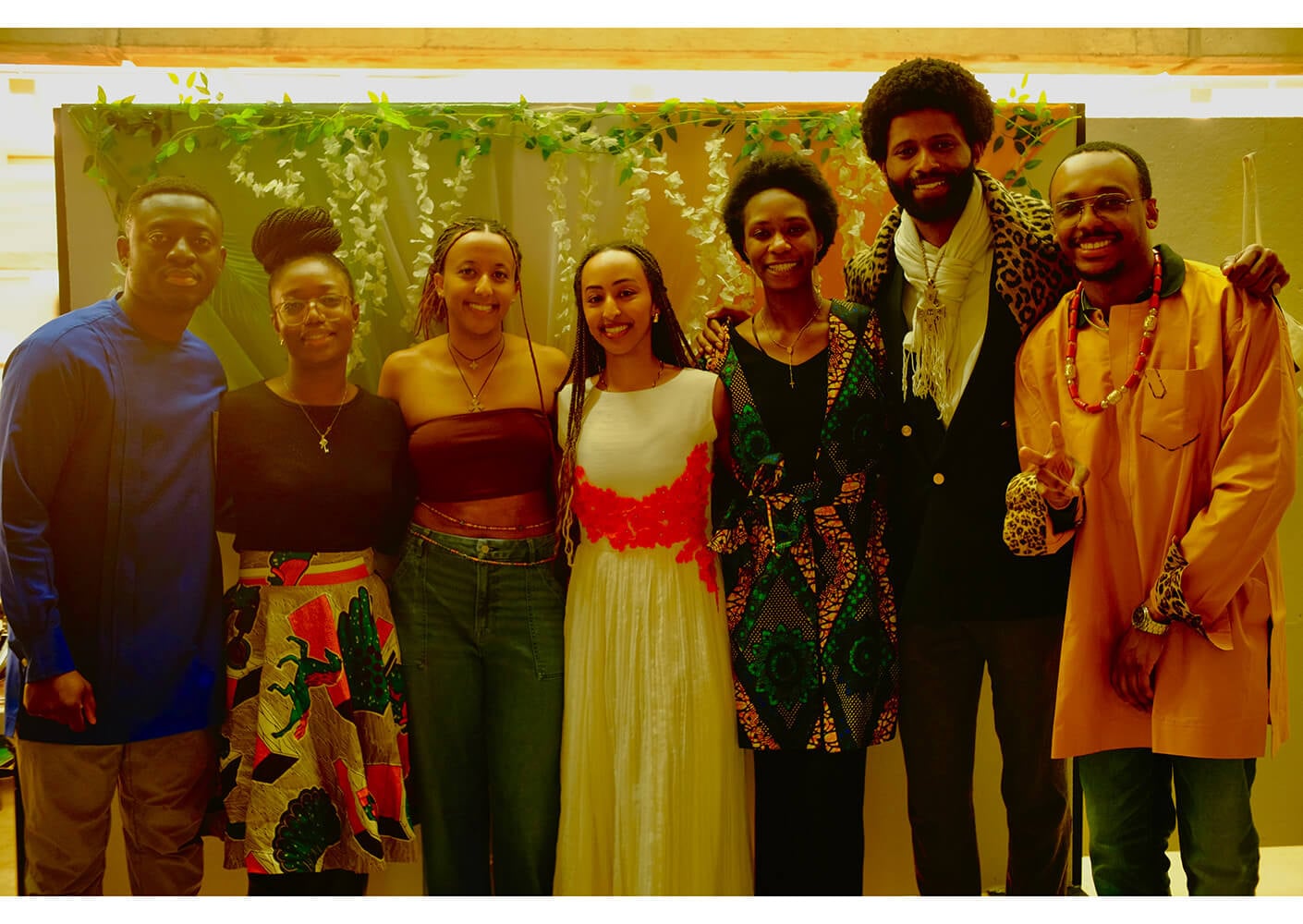 a group of seven students posing