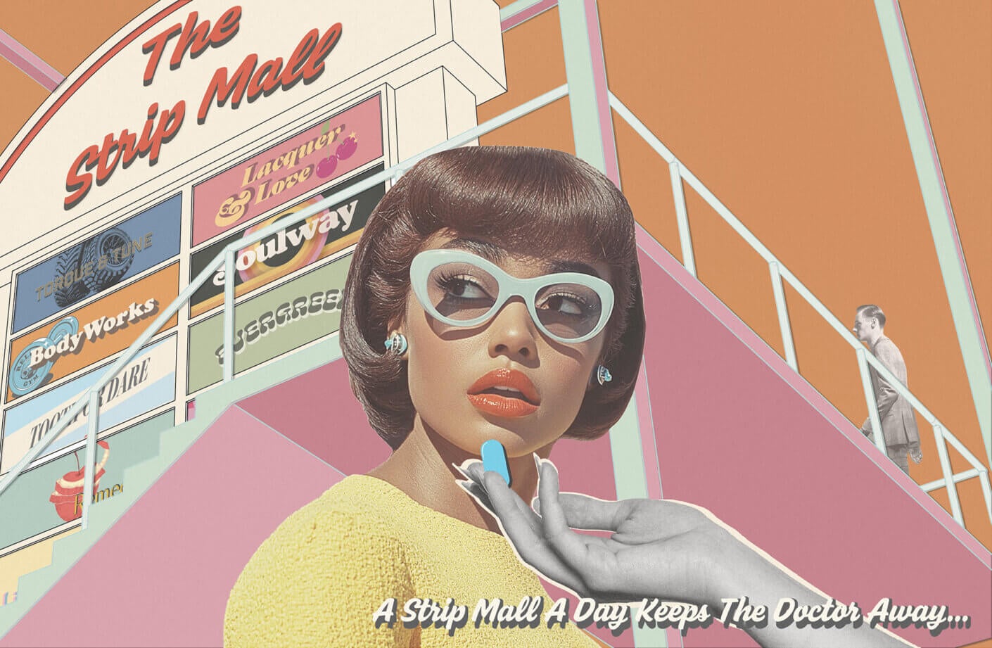a vintage style collage that says 